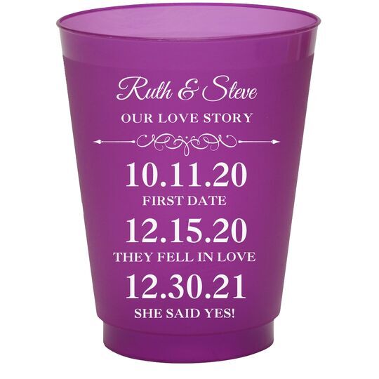 Our Love Story Colored Shatterproof Cups